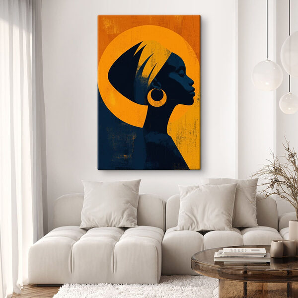 Profile of a woman with a head wrap