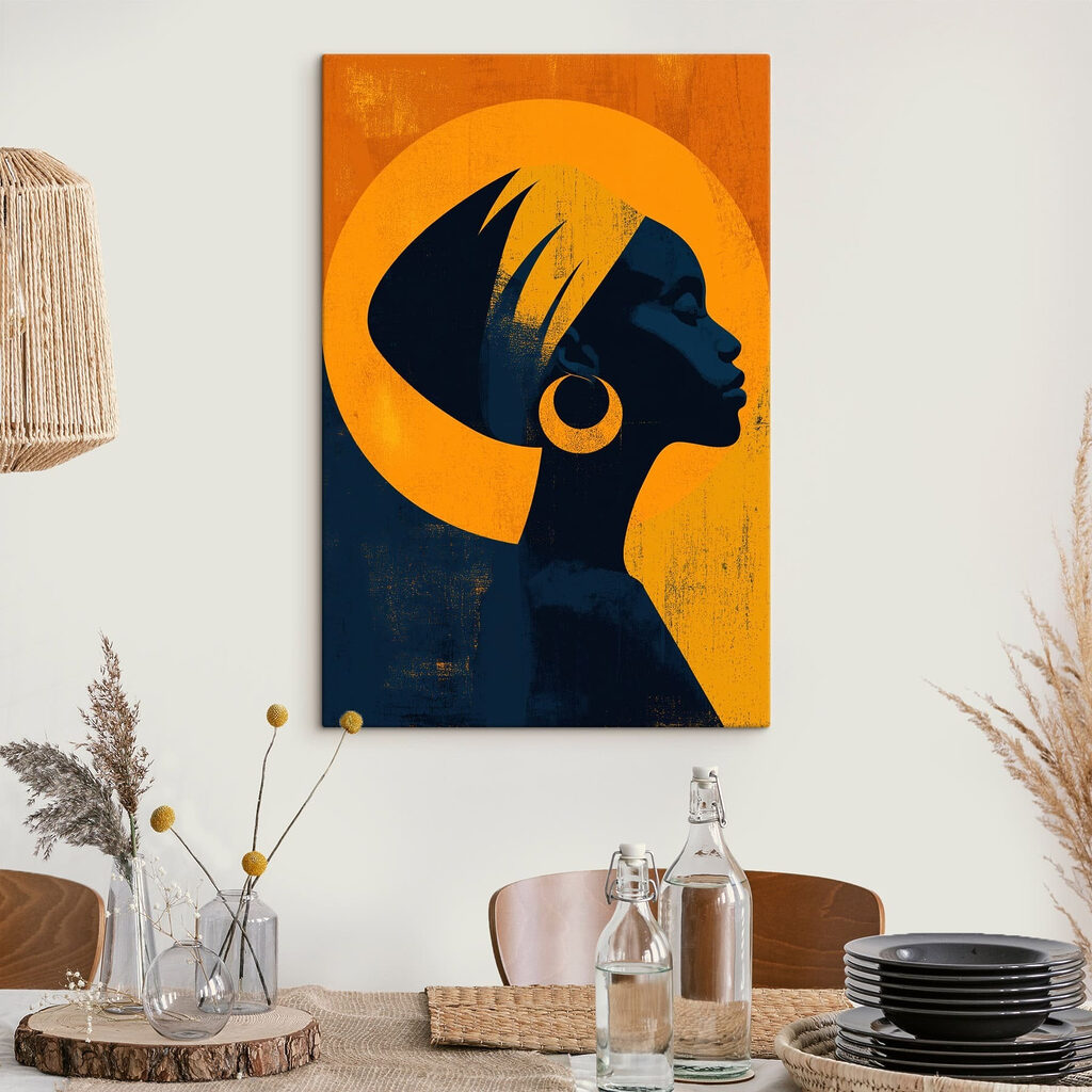Profile of a woman with a head wrap