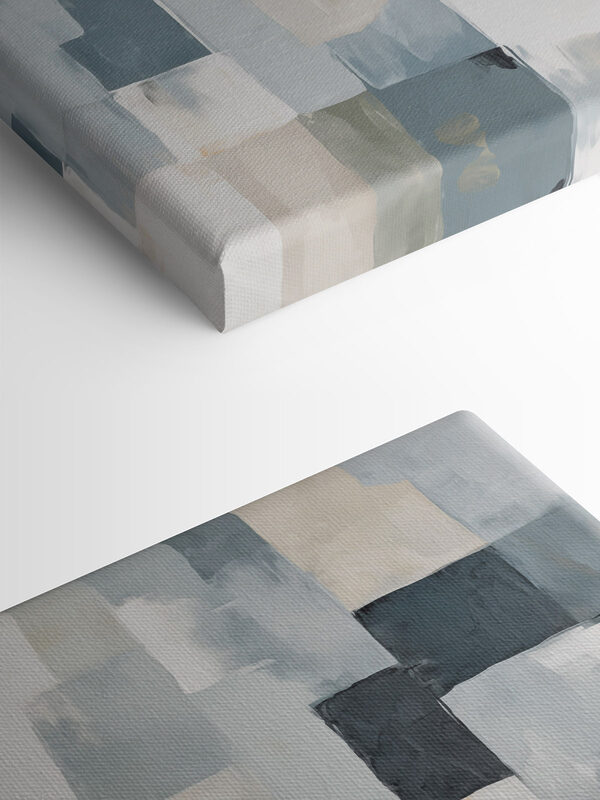 Painting of squares in different shades of gray and black