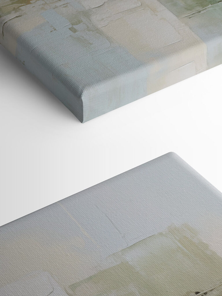 Painting of white and green squares