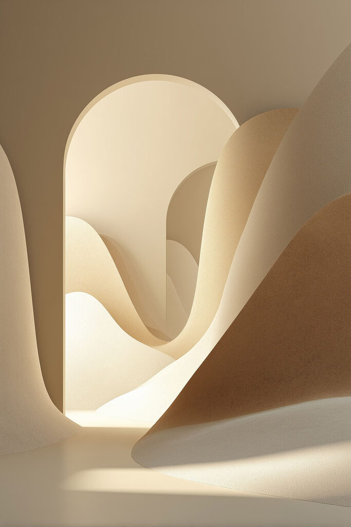 Room with a archway and a white wall Room with a archway and a white wall