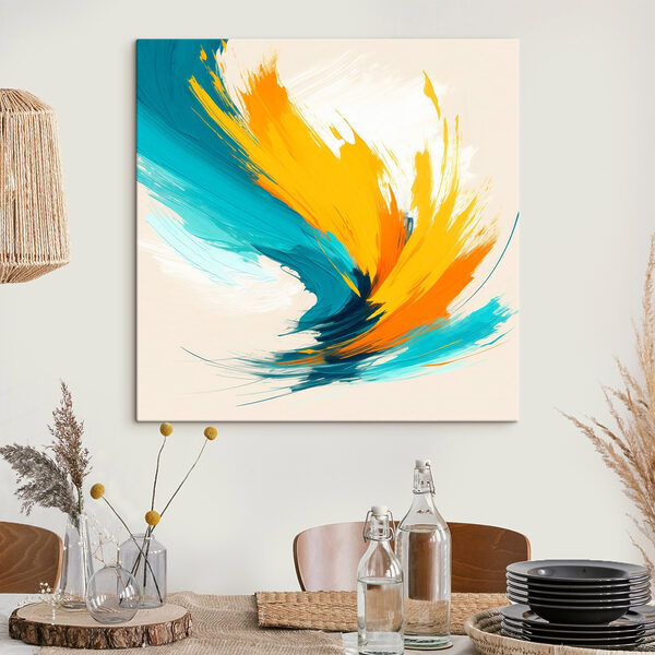 Blue and yellow paint swirls Blue and yellow paint swirls