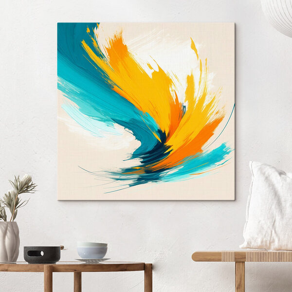 Blue and yellow paint swirls Blue and yellow paint swirls
