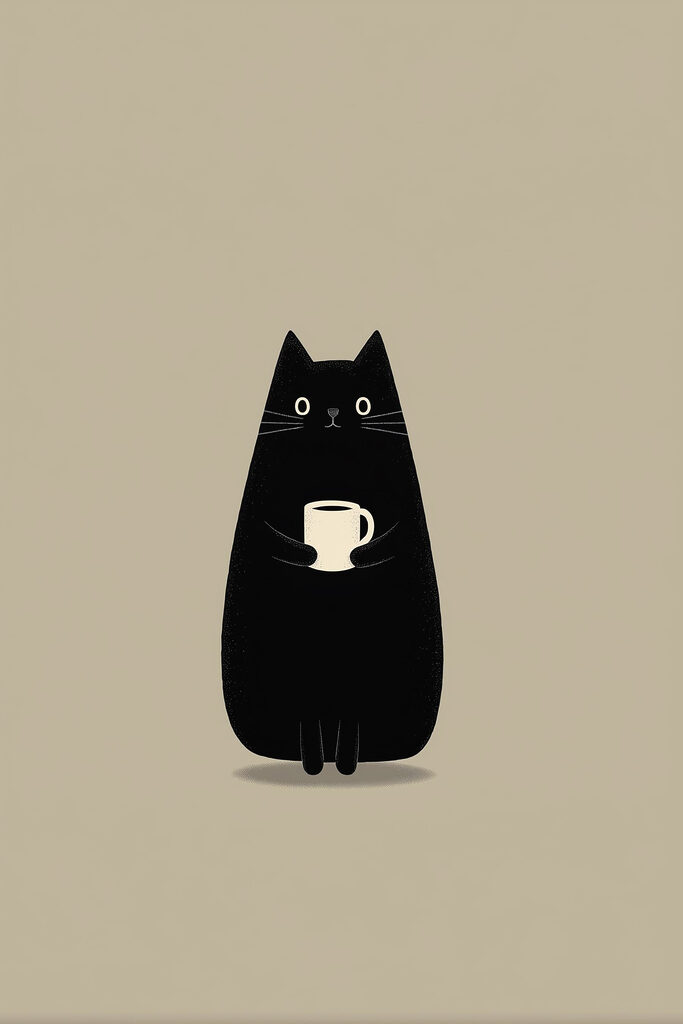 Cat holding a cup