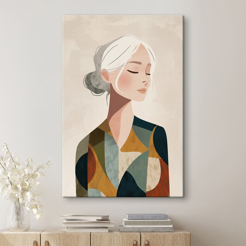 Woman with white hair