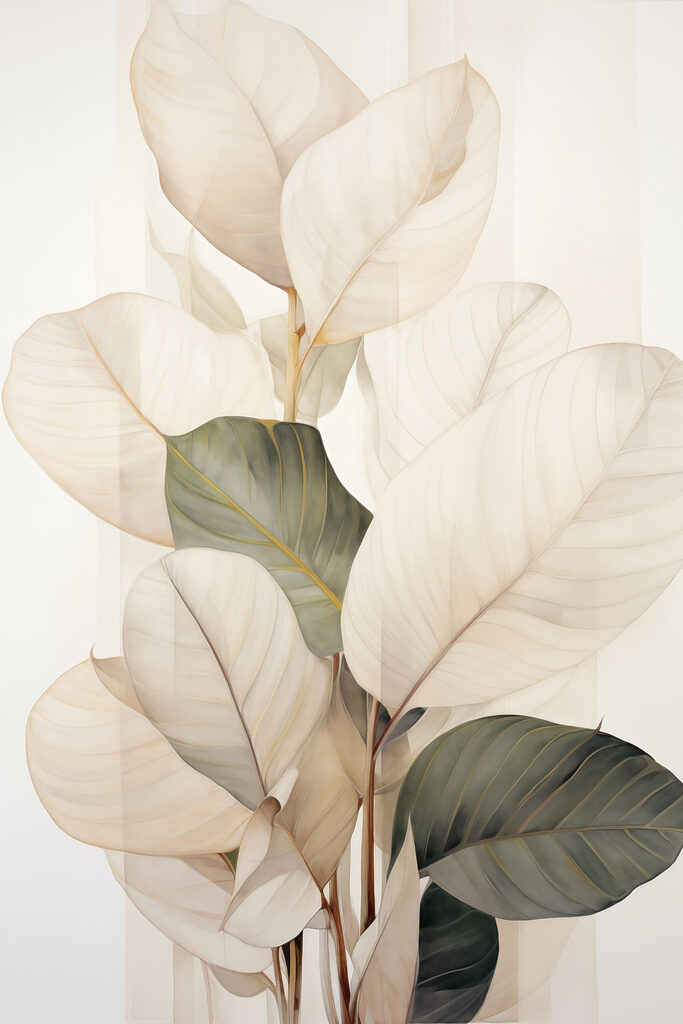 Elegant leaves in soft hues