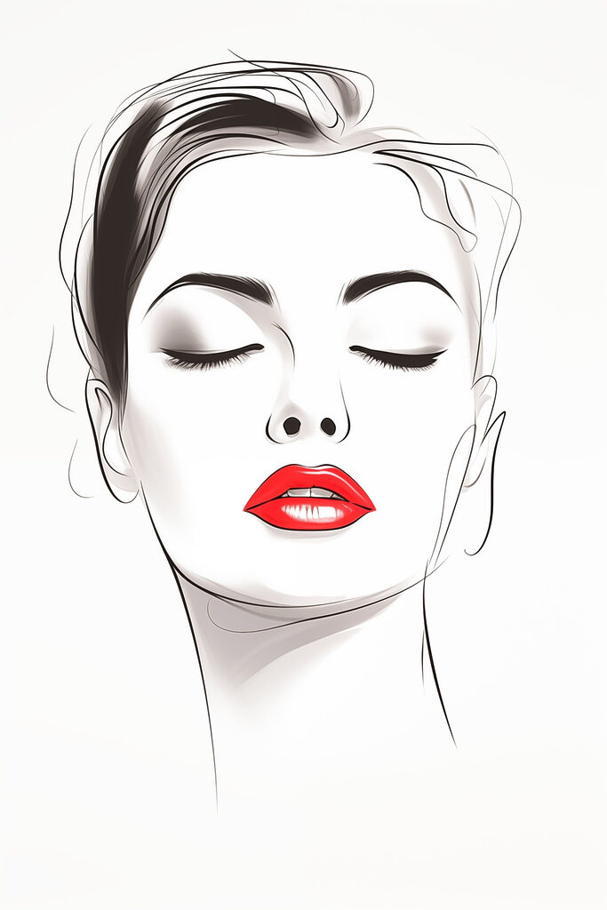 Elegant portrait with bold lips