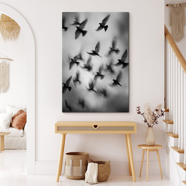 Flock of birds flying in the sky