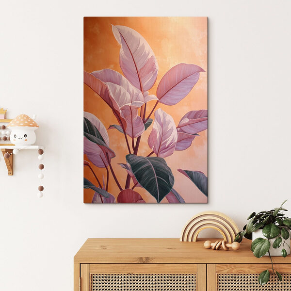- Delicate leaves against warm backdrop - Delicate leaves against warm backdrop