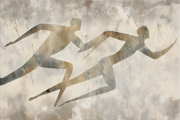 Drawing of a running man