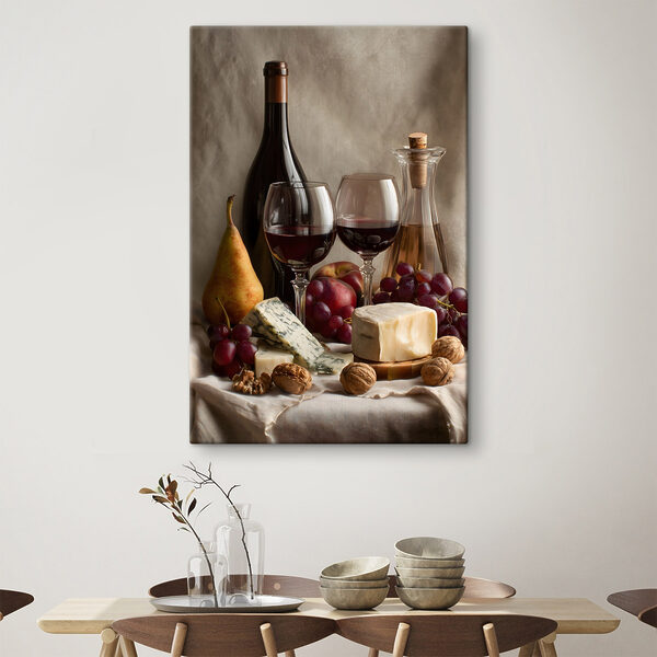 Wine bottle and glasses of wine