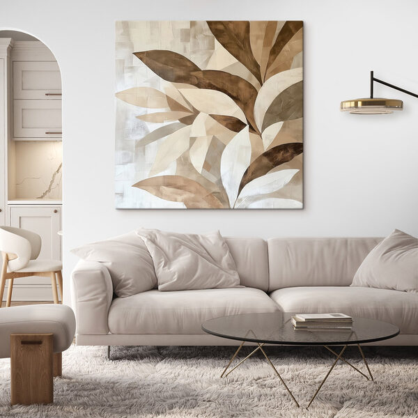 Painting of leaves on a wall