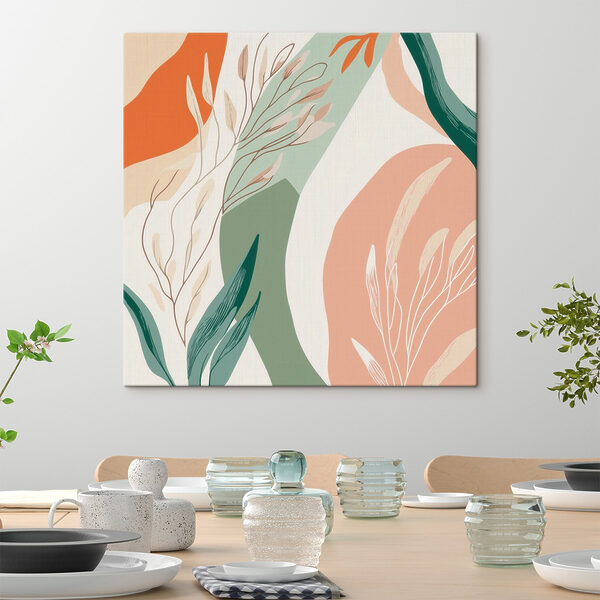 Colorful pattern with leaves