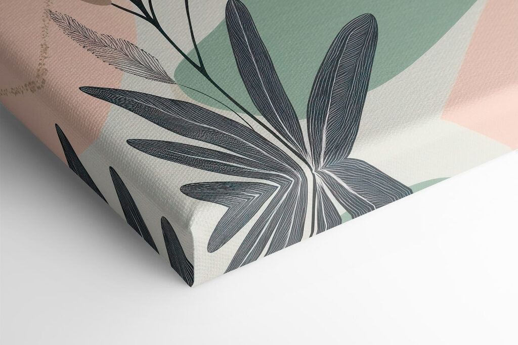 Colorful art with leaves and shapes