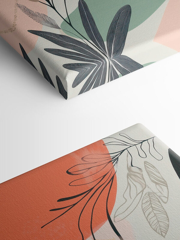 Colorful art with leaves and shapes