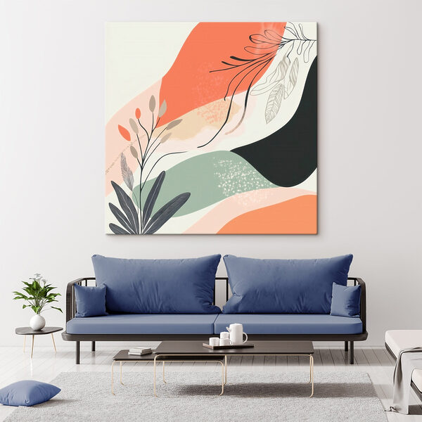Colorful art with leaves and shapes