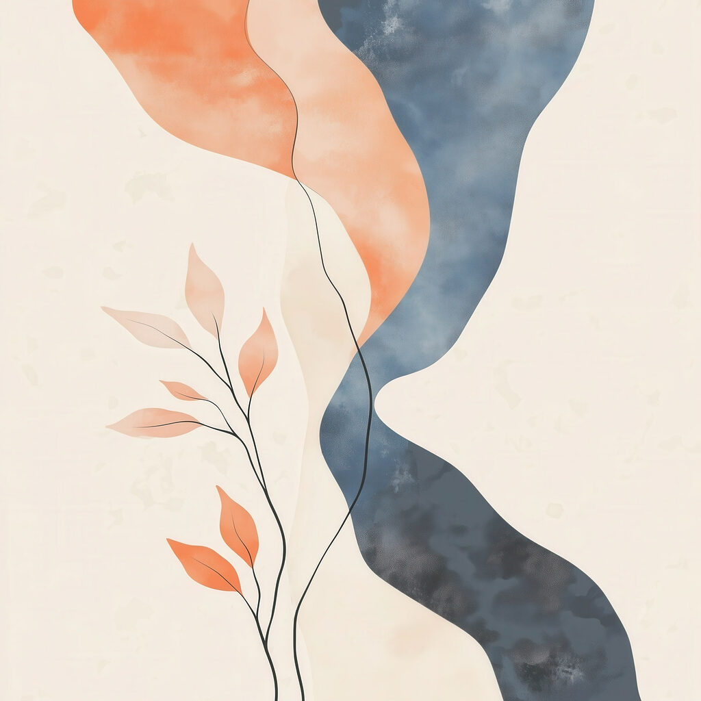 Painting of a plant with leaves Painting of a plant with leaves