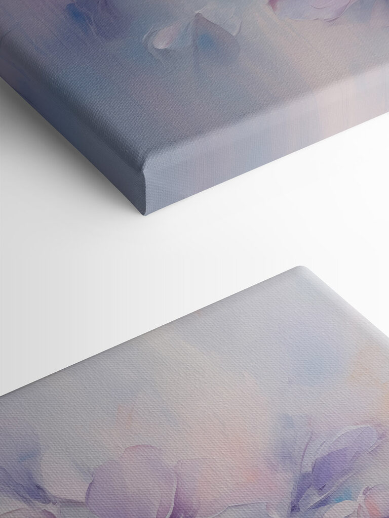 Painting of flowers on a white surface Painting of flowers on a white surface