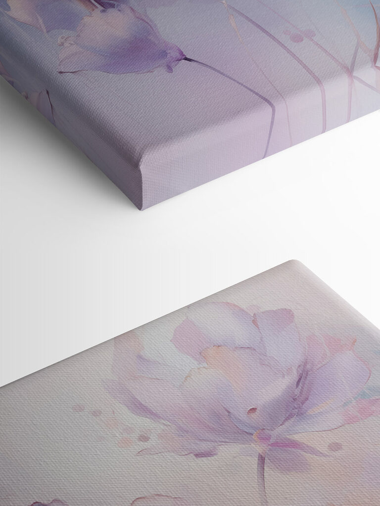 Painting of flowers on a white background