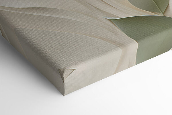 White and green paper cutout with leaves