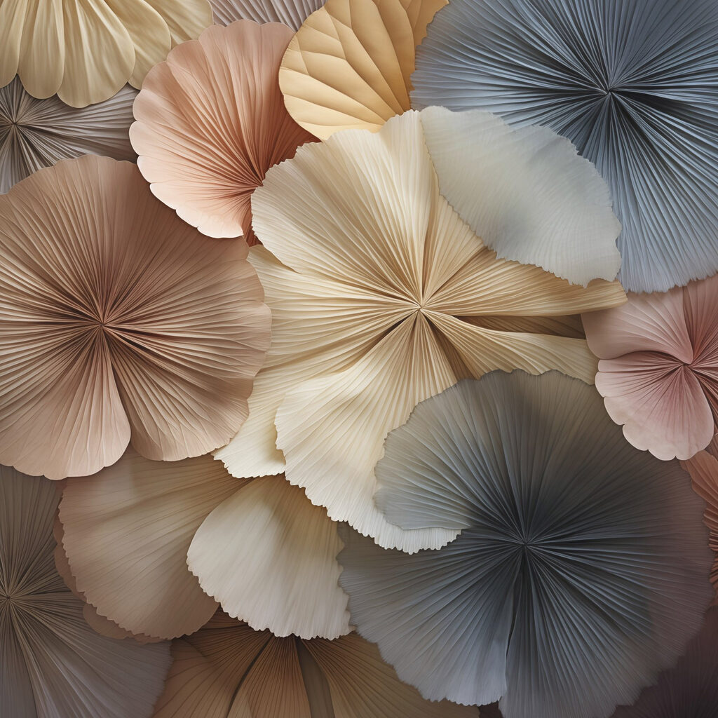 Group of flowers made of paper