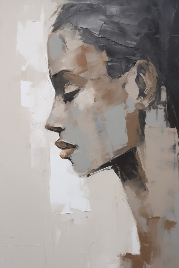 Painting of a woman's face Painting of a woman's face