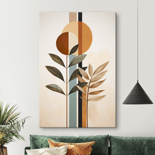 Plant with leaves and circles