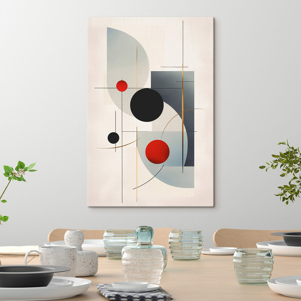 Black red and grey circles and squares