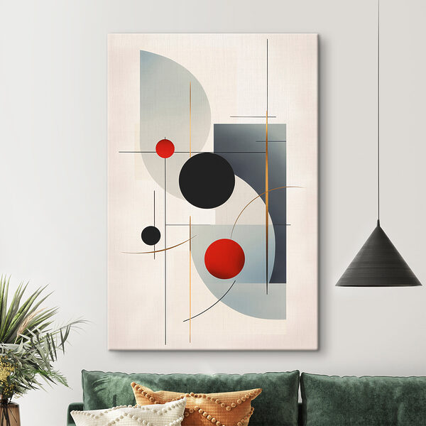 Black red and grey circles and squares