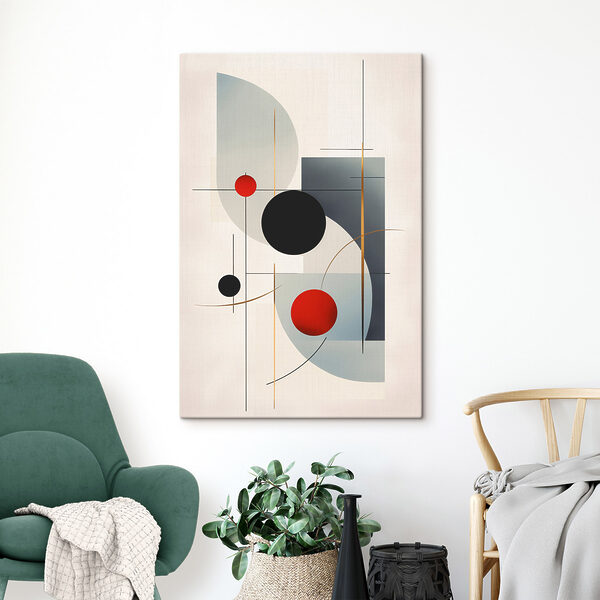 Black red and grey circles and squares