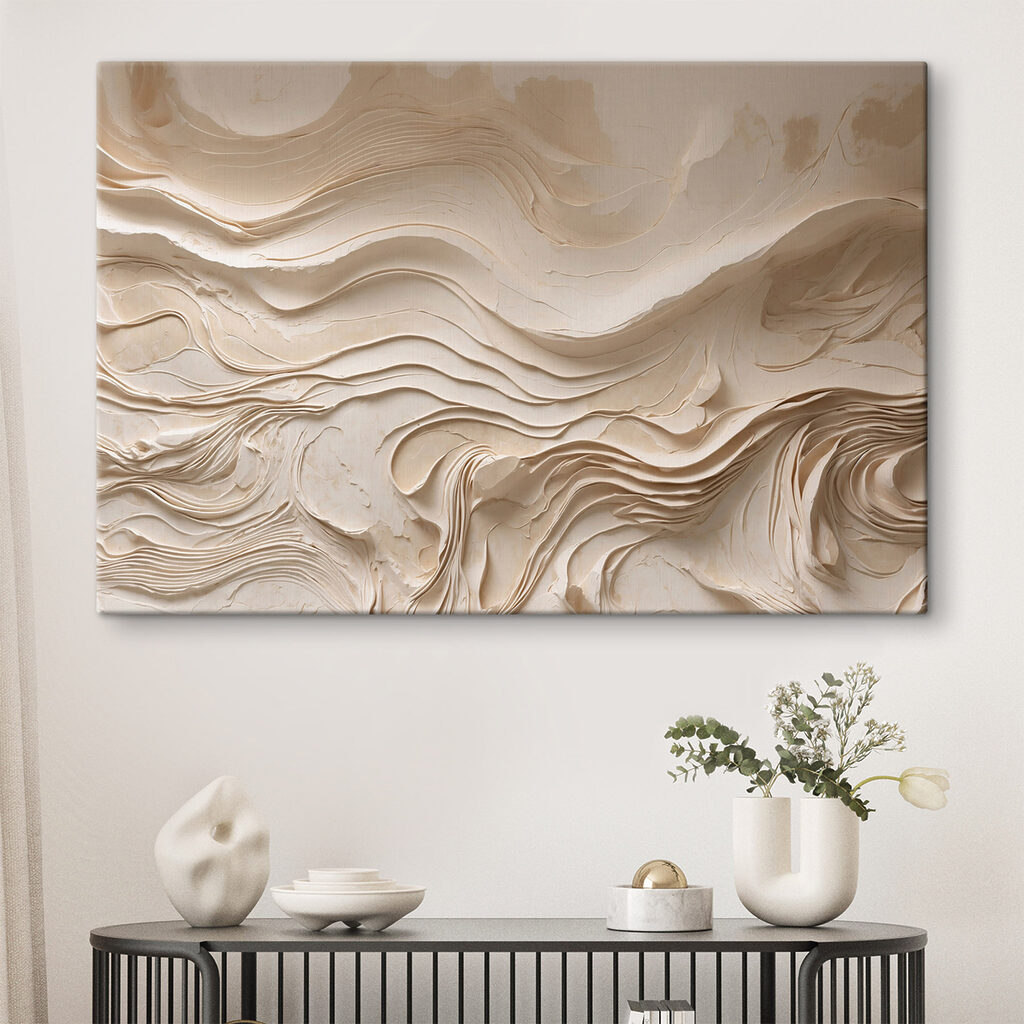 White wall with wavy lines