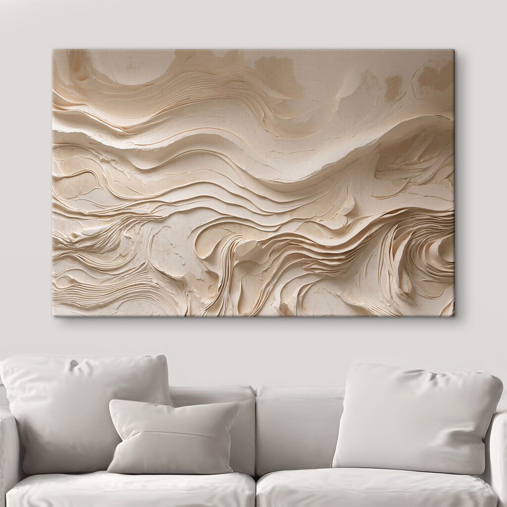 White wall with wavy lines