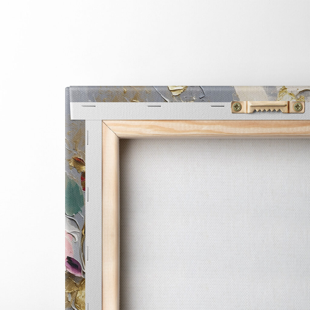 Painting of flowers on a grey surface Painting of flowers on a grey surface