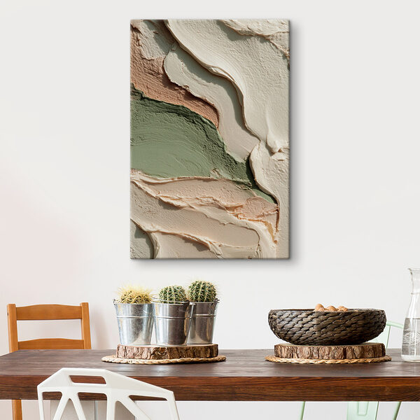 - Earthy tones in flowing patterns - Earthy tones in flowing patterns