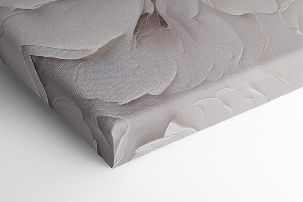 White flower art on a wall