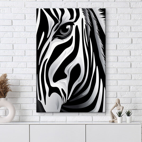 Majestic zebra in monochrome style