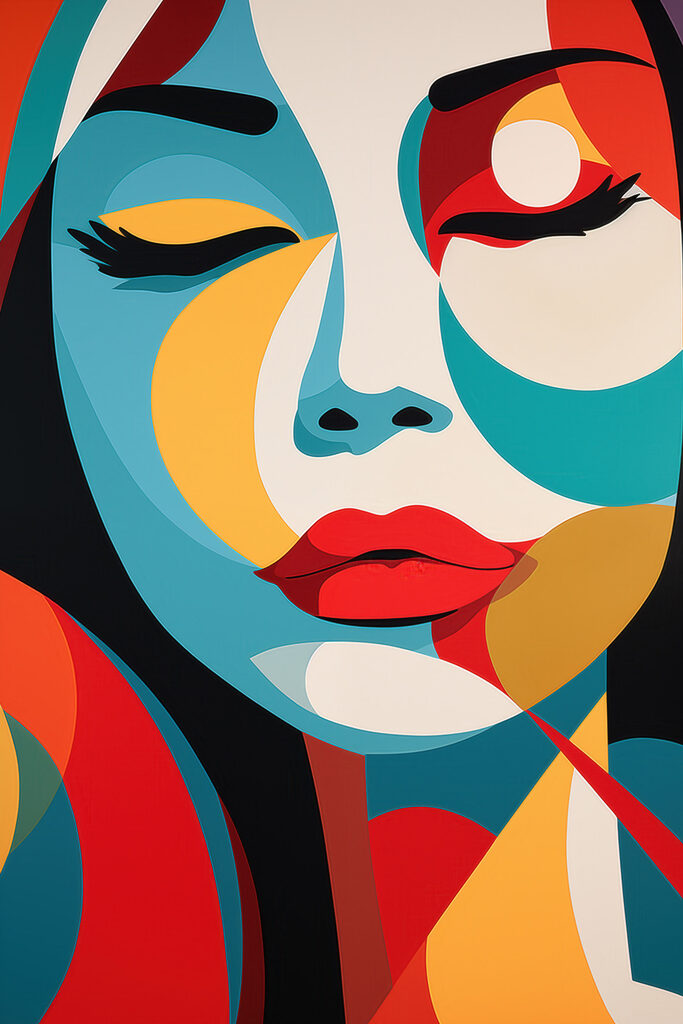 Painting of a woman's face