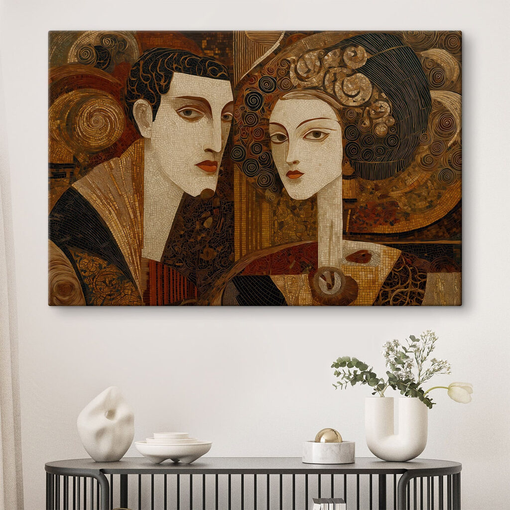Painting of a man and a woman Painting of a man and a woman