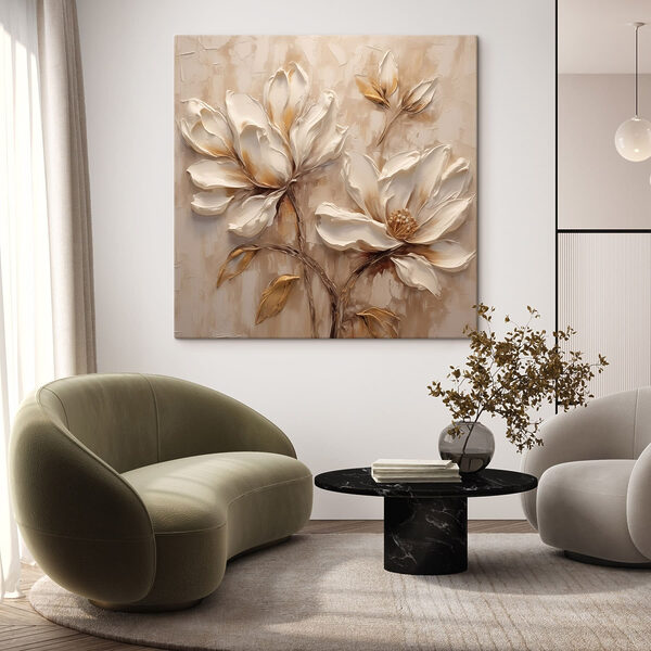 Painting of flowers on a wall