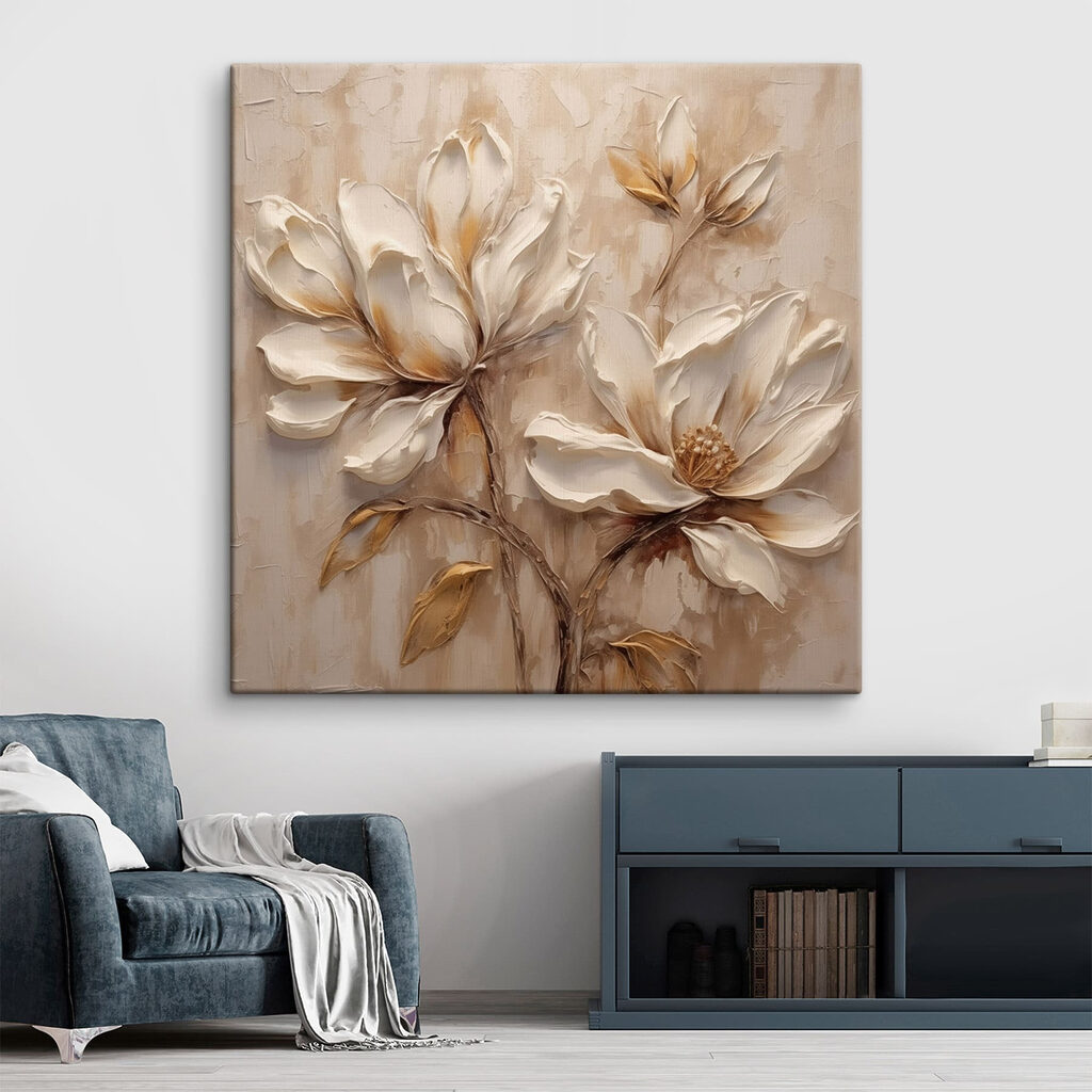 Painting of flowers on a wall