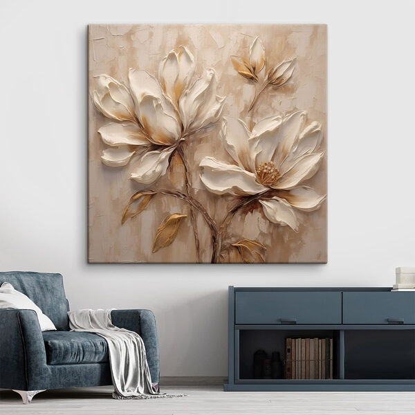 Painting of flowers on a wall