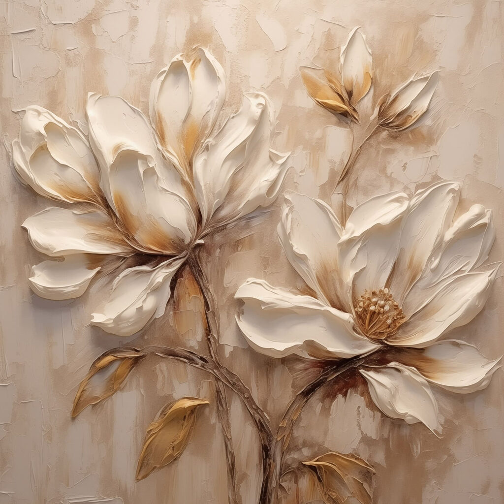 Painting of flowers on a wall