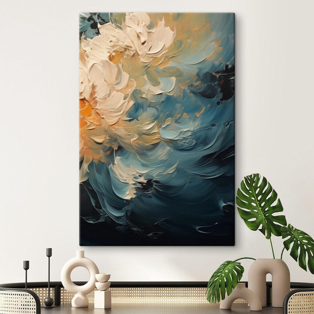Soft hues blend in graceful swirls