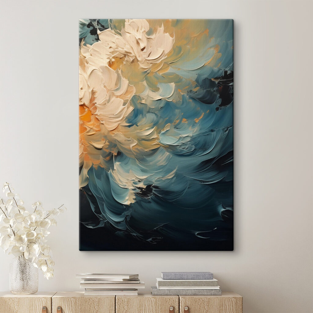Soft hues blend in graceful swirls