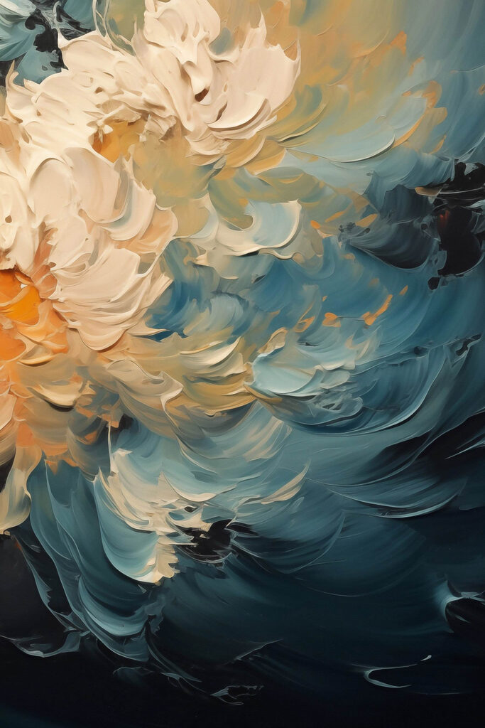 Soft hues blend in graceful swirls