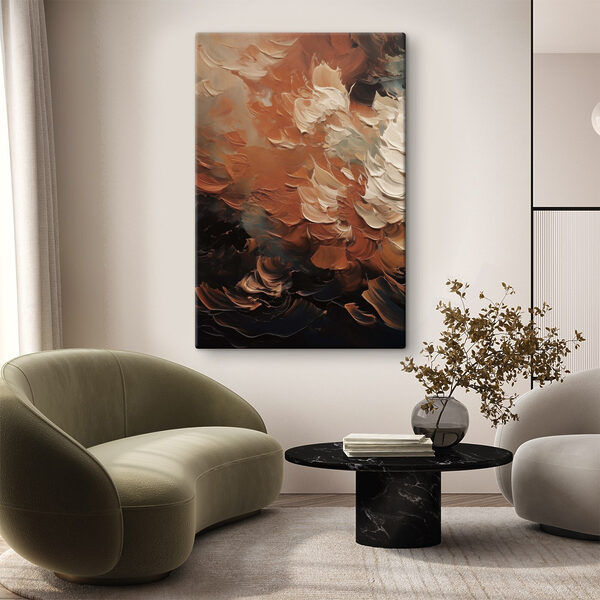 - Swirls of warm earthy tones