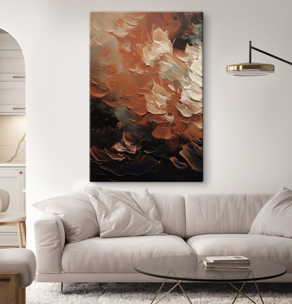 - Swirls of warm earthy tones