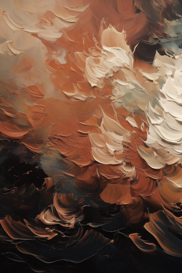 - Swirls of warm earthy tones