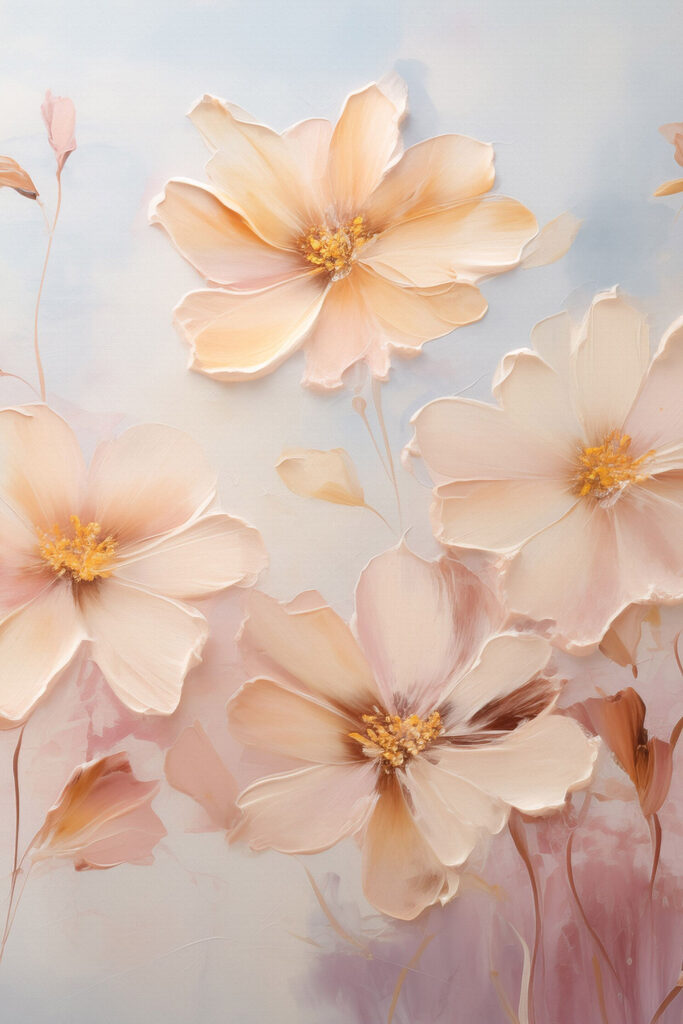 Delicate blooms in soft pastel hues