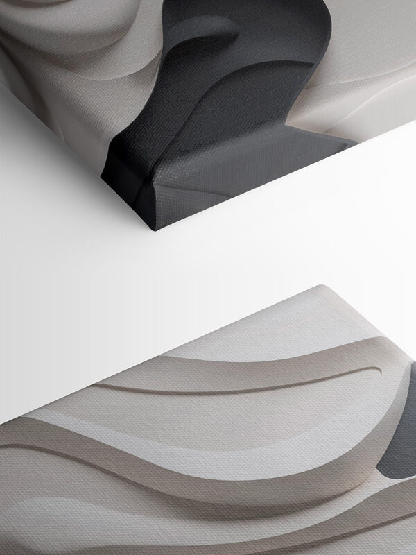 Black and white wavy shapes